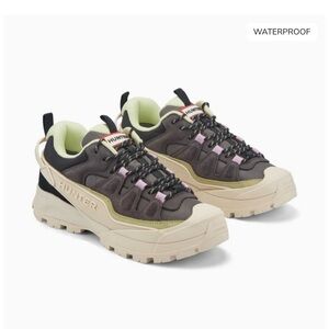 Hunter Chunky Waterproof Trail Sneakers in Olive, Lilac & cream